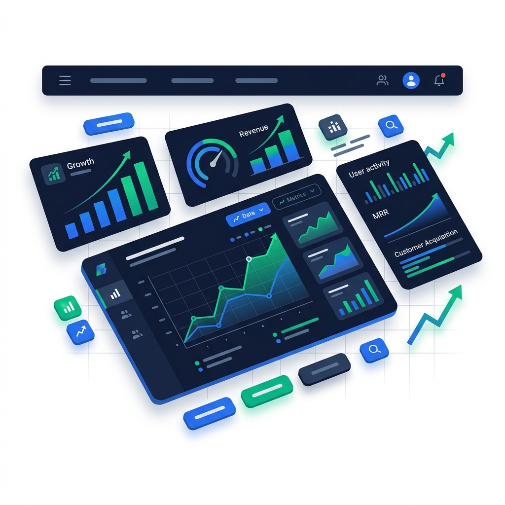 Ecommerce Dashboard Analytics Illustration